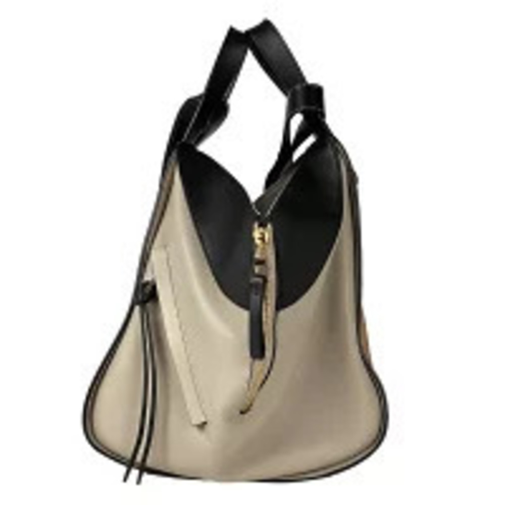 Loewe Beige Leather Anagram Bag Brown Black Hammock Handbag Shoulder Brown Black